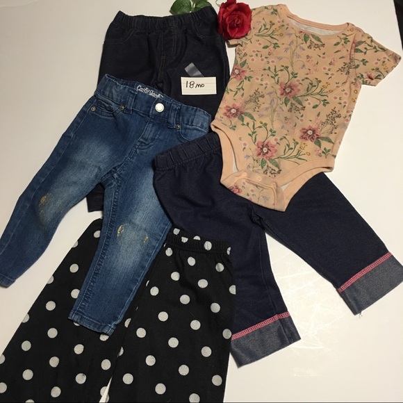 Other - 18MO CARTERS CAT & JACK 5 items 4 pants & onesie
